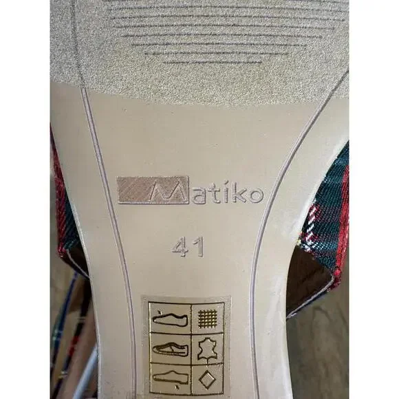 NIB Matiko Lori Green Tartan Flats Size 41 (US 10) - Picture 6 of 9
